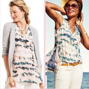 CAbi Sleeveless Watercolor Blouse Medium